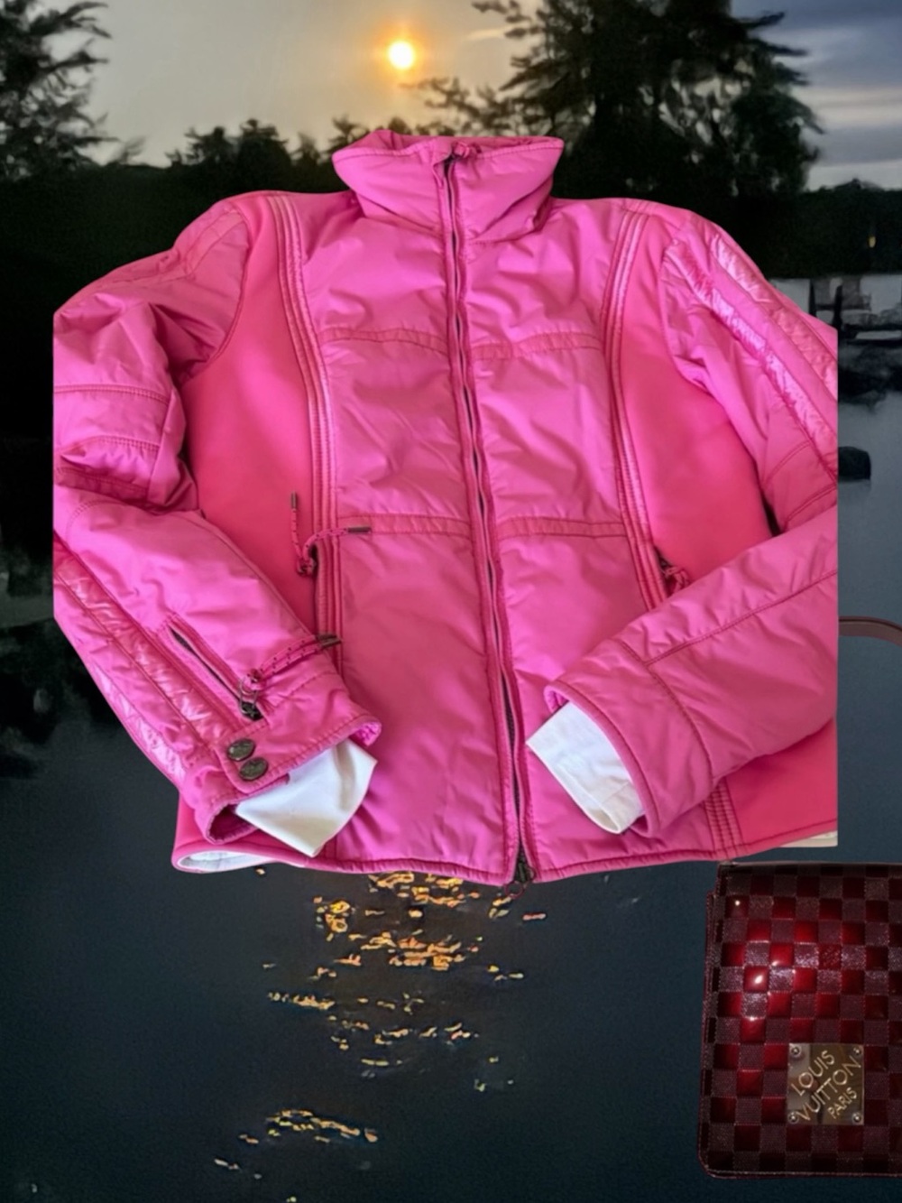 Women's Pink Quilted Ski Jacket - Lightweight Insulated Winter Coat M